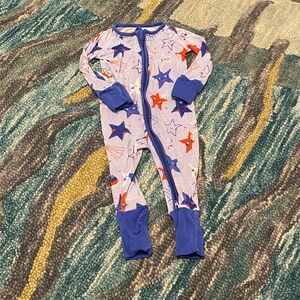 Little Sleepies Star Spangled Zippy with Blue & Red Stars
